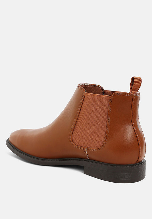 Fraser Men's Faux Leather Chelsea Boots